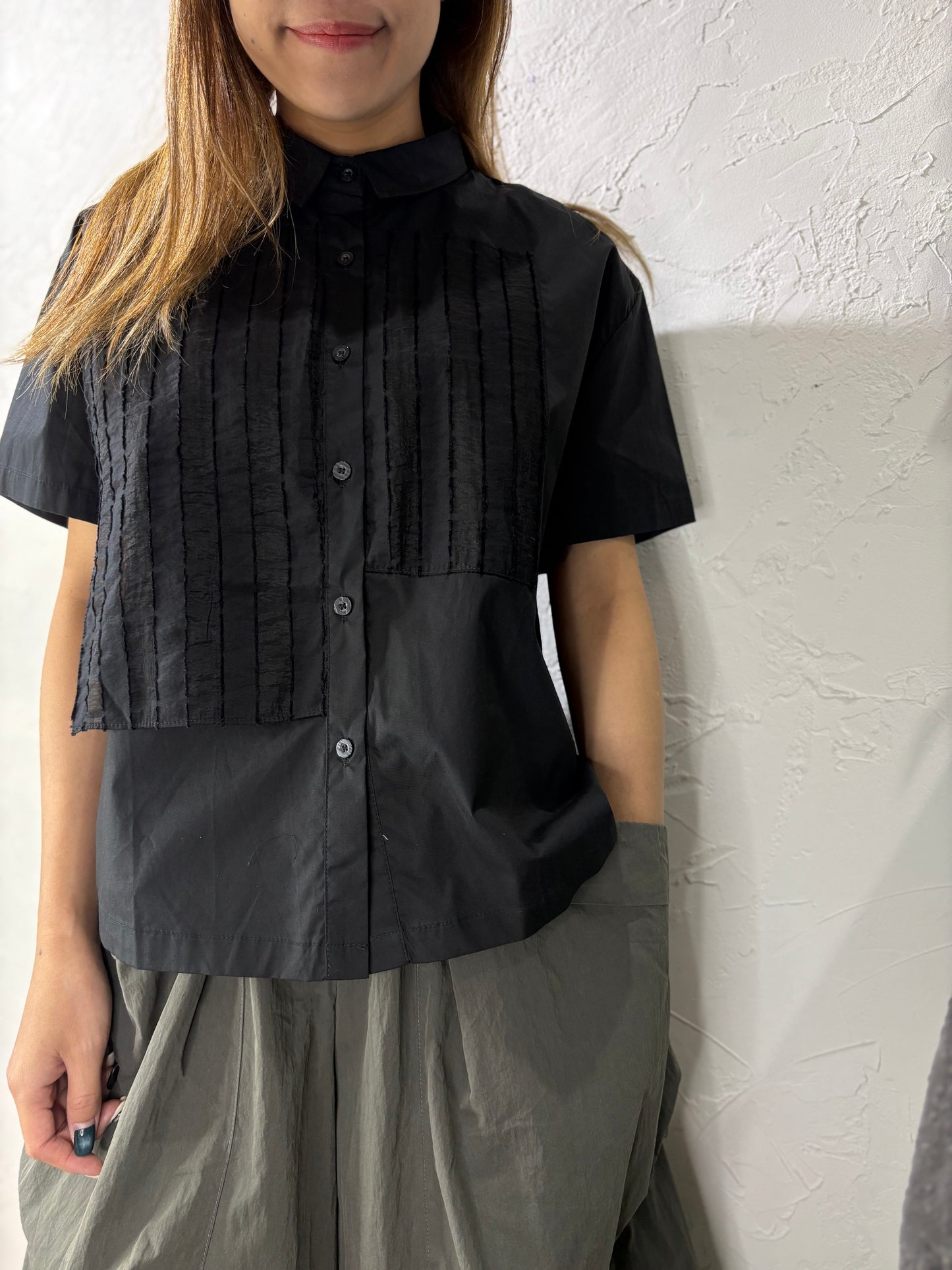 Plain Pleated Shirt