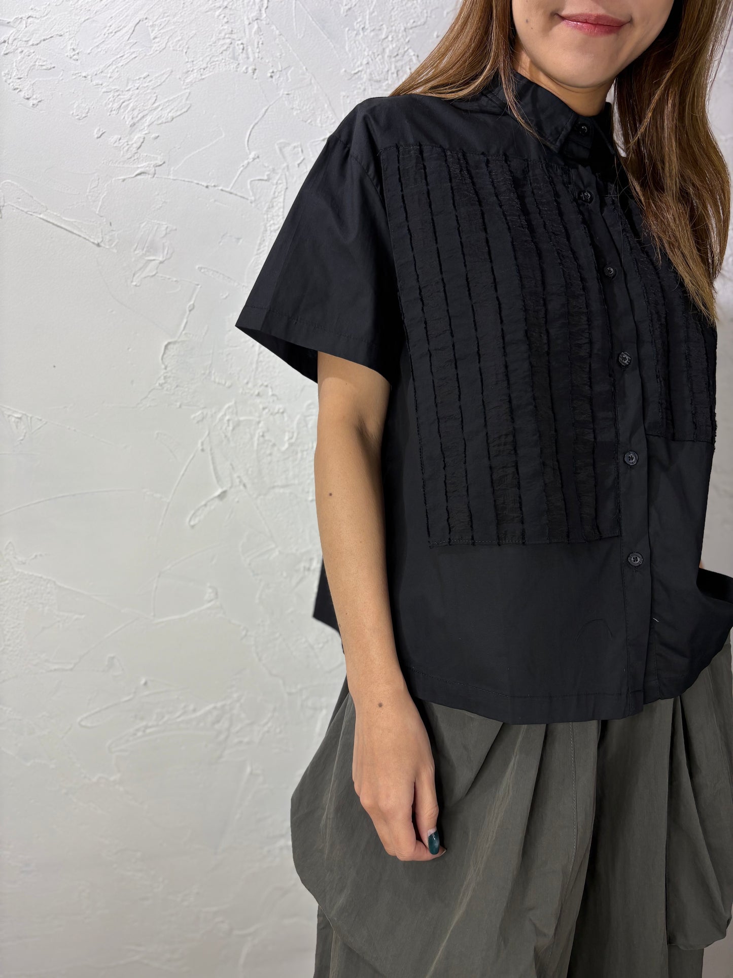 Plain Pleated Shirt