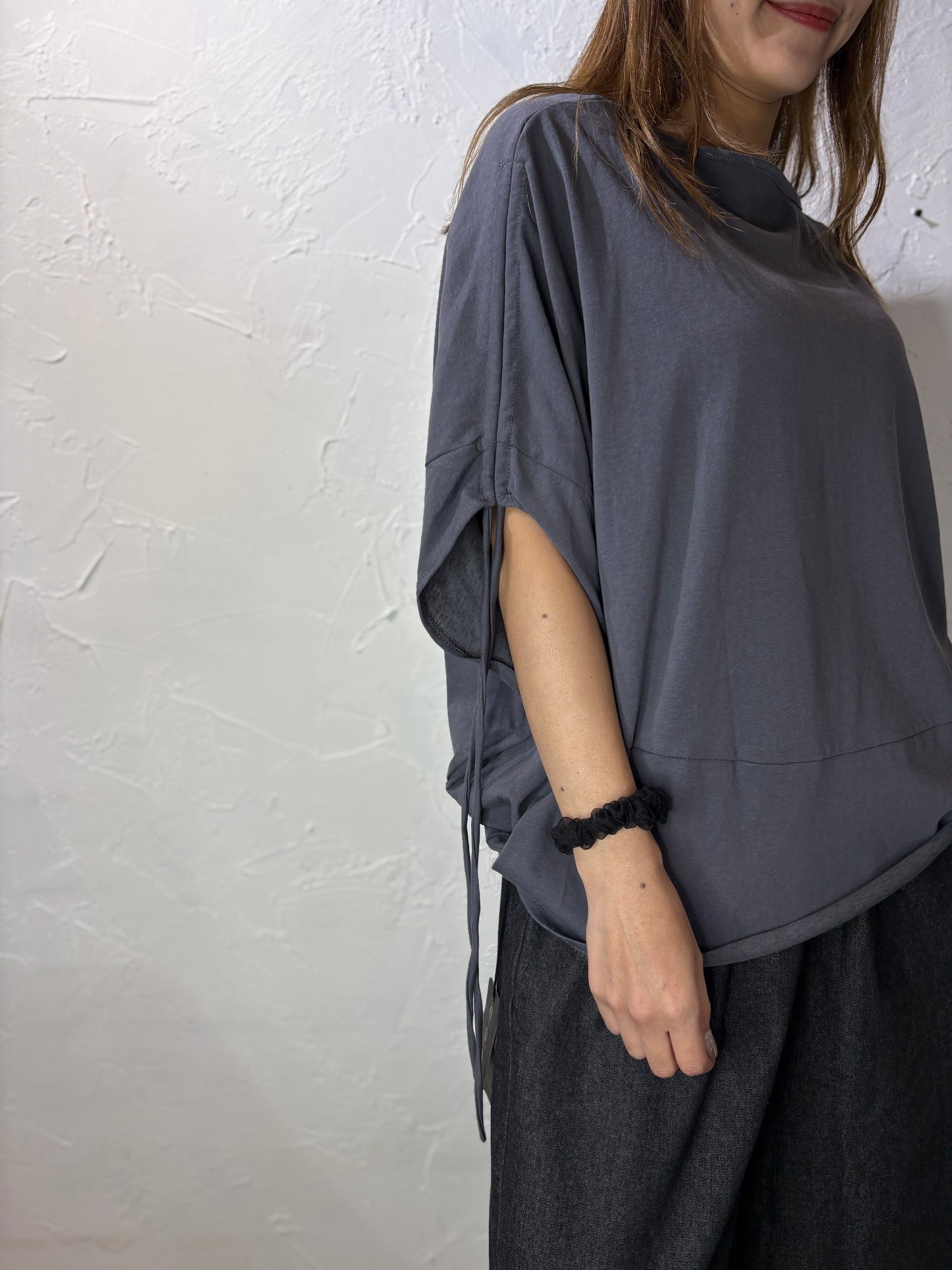 Ribbon Bat Sleeves Top