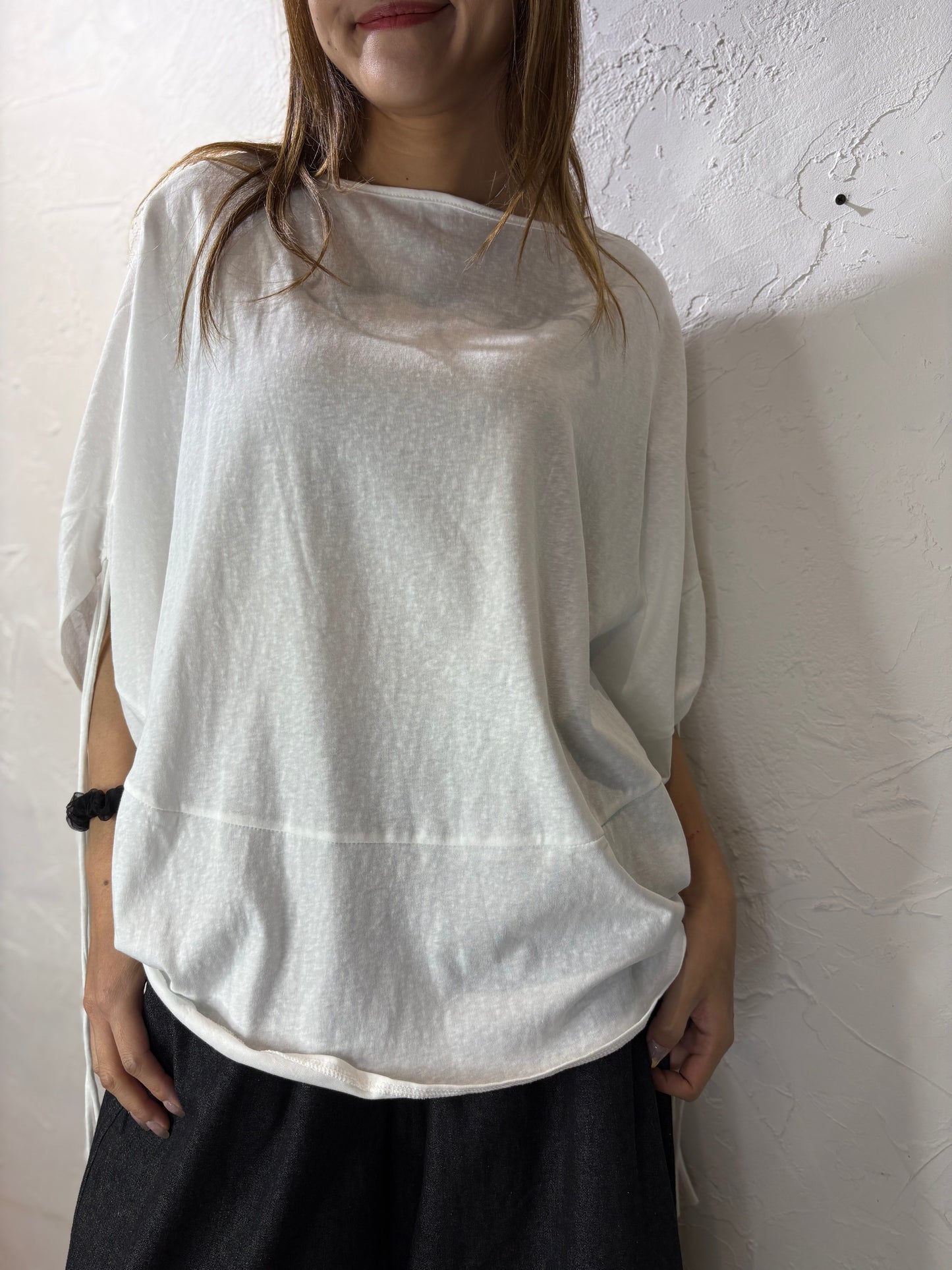 Ribbon Bat Sleeves Top
