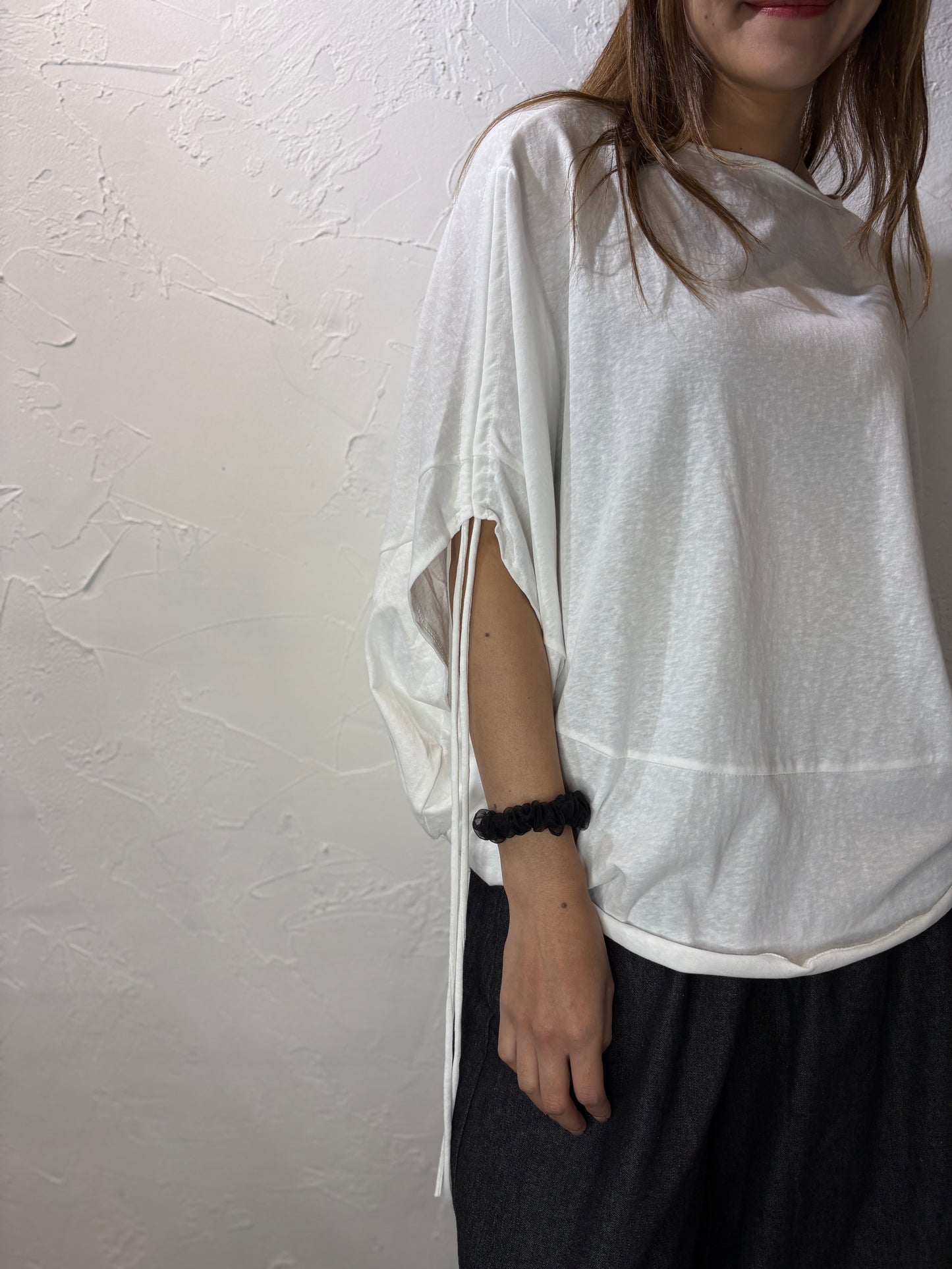 Ribbon Bat Sleeves Top