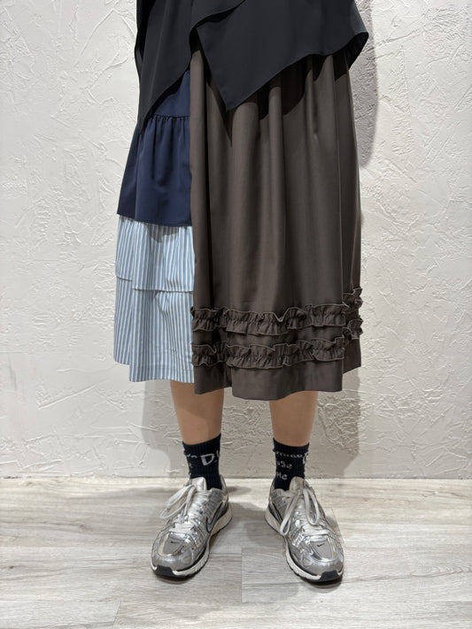 Patchwork Ruffle Skirt