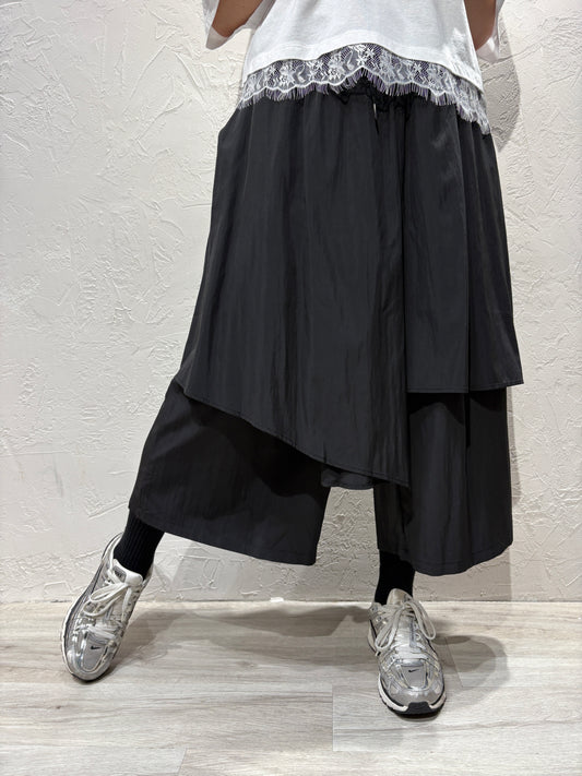 Layer Skirt-like Pants