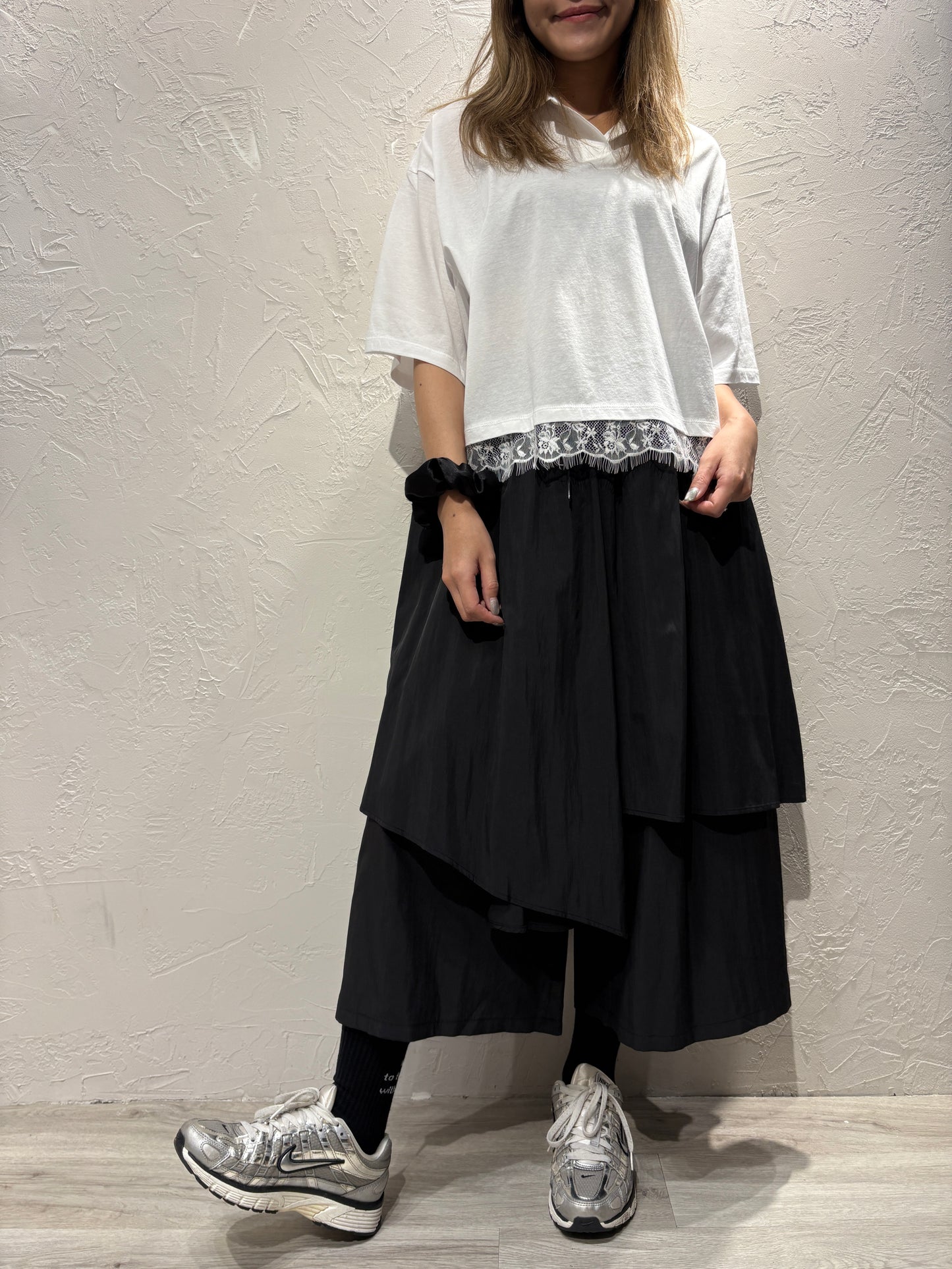 Layer Skirt-like Pants