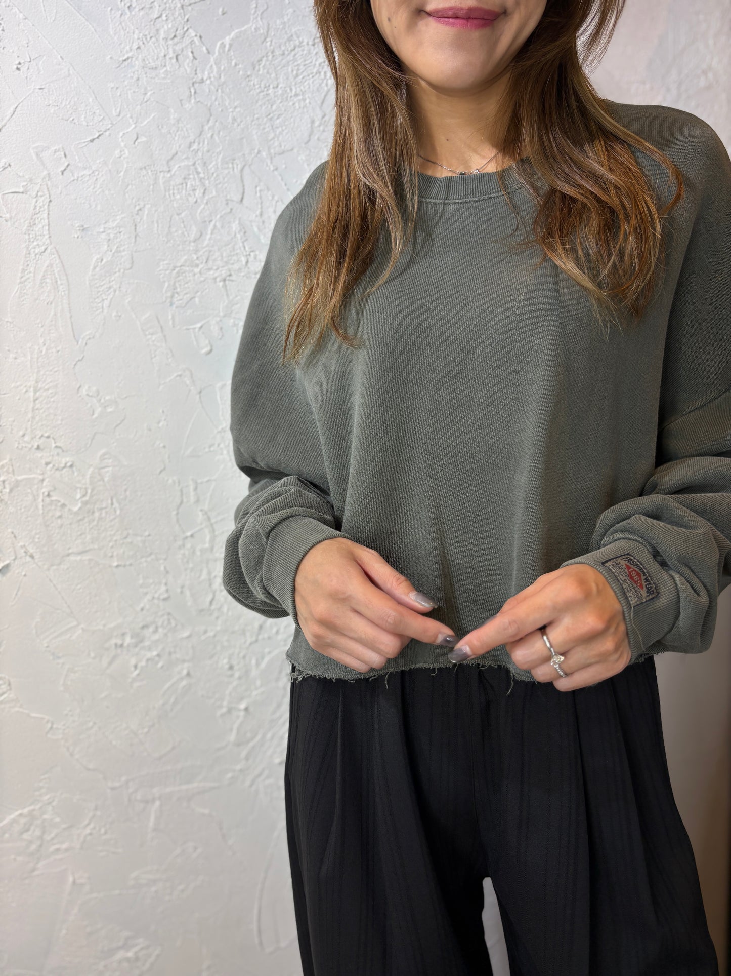 Plain Cropped Sweater