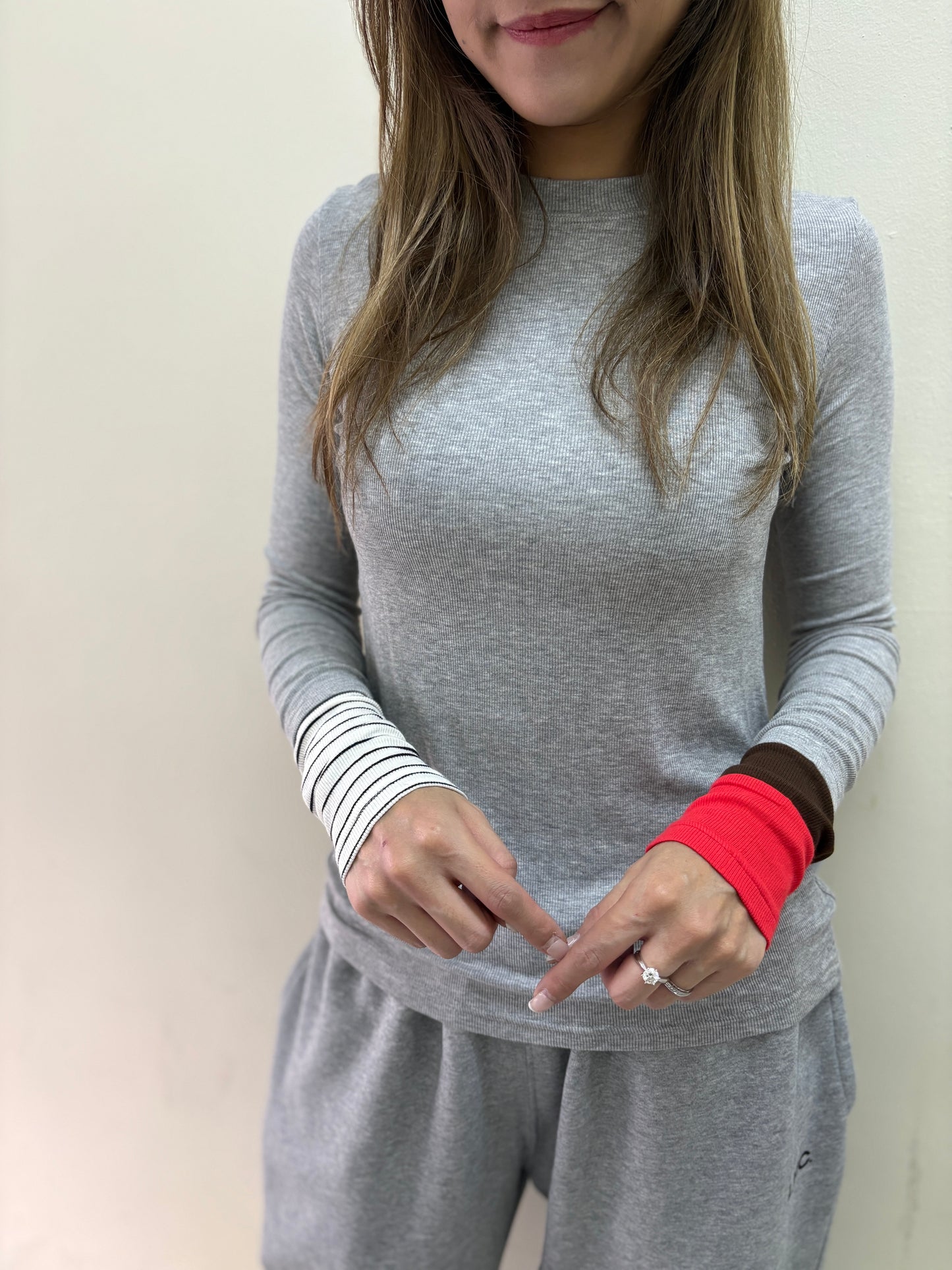 Color Stripes Sleeves Top