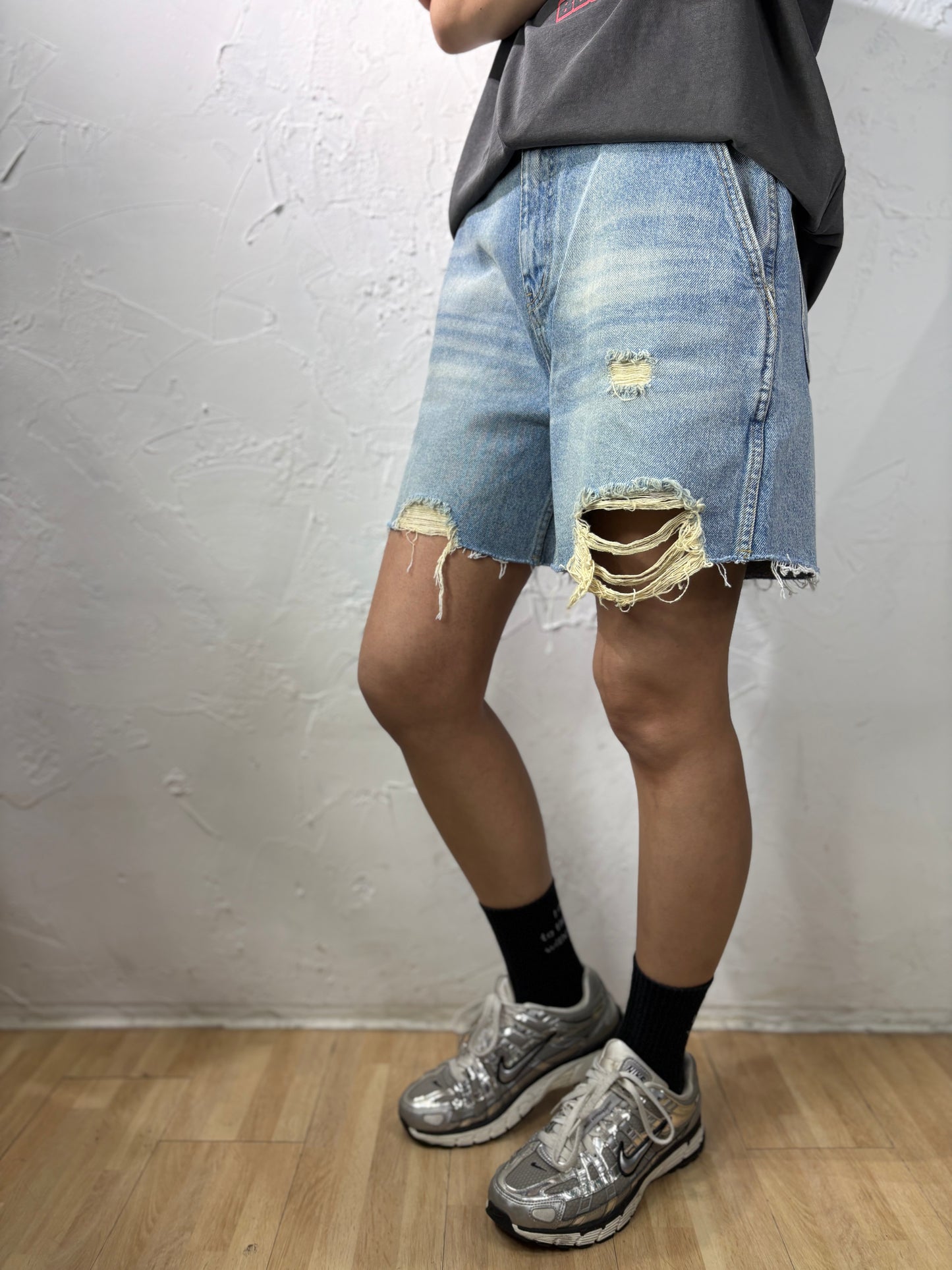 Broken Denim Shorts