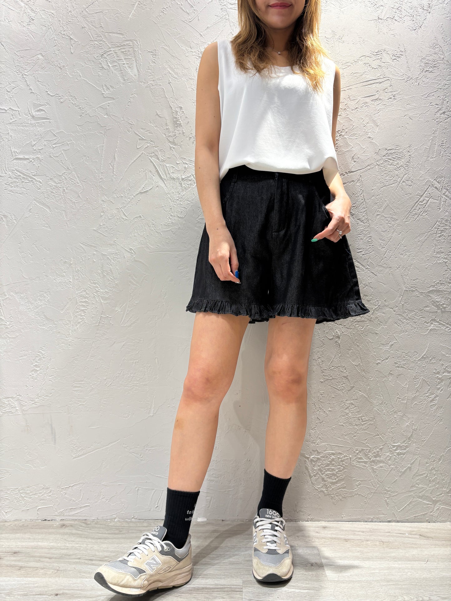 Ruffle Denim Shorts