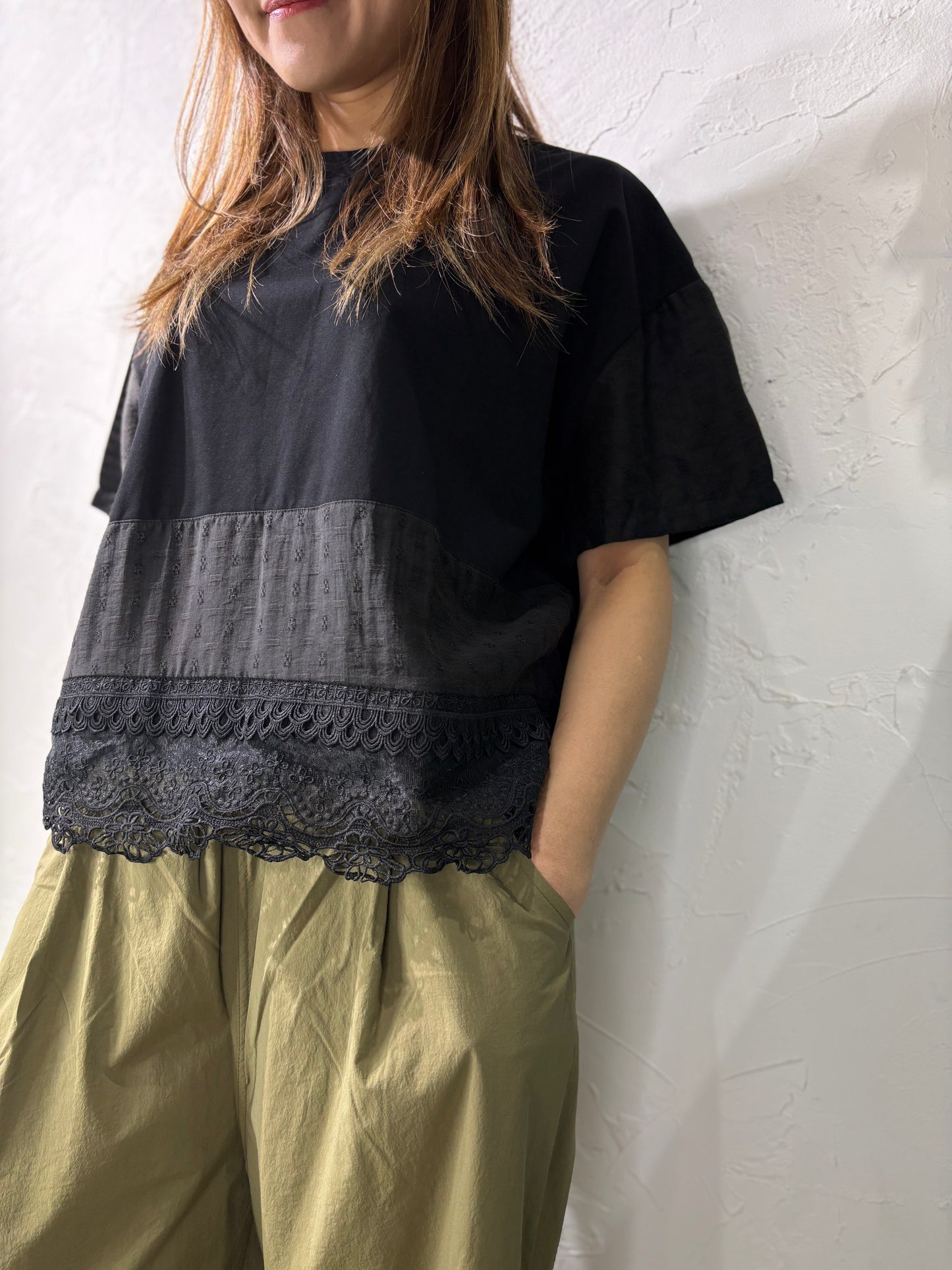 Lace Plain T-shirt