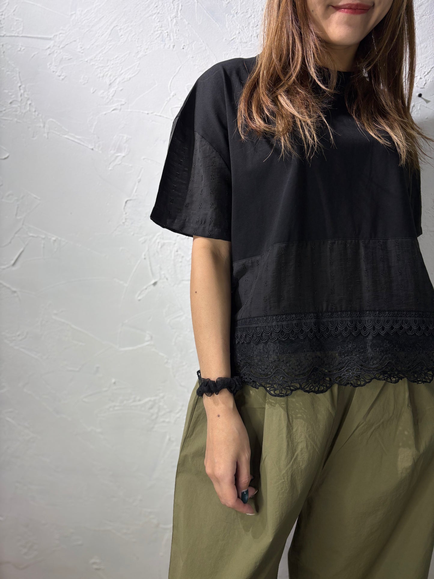 Lace Plain T-shirt