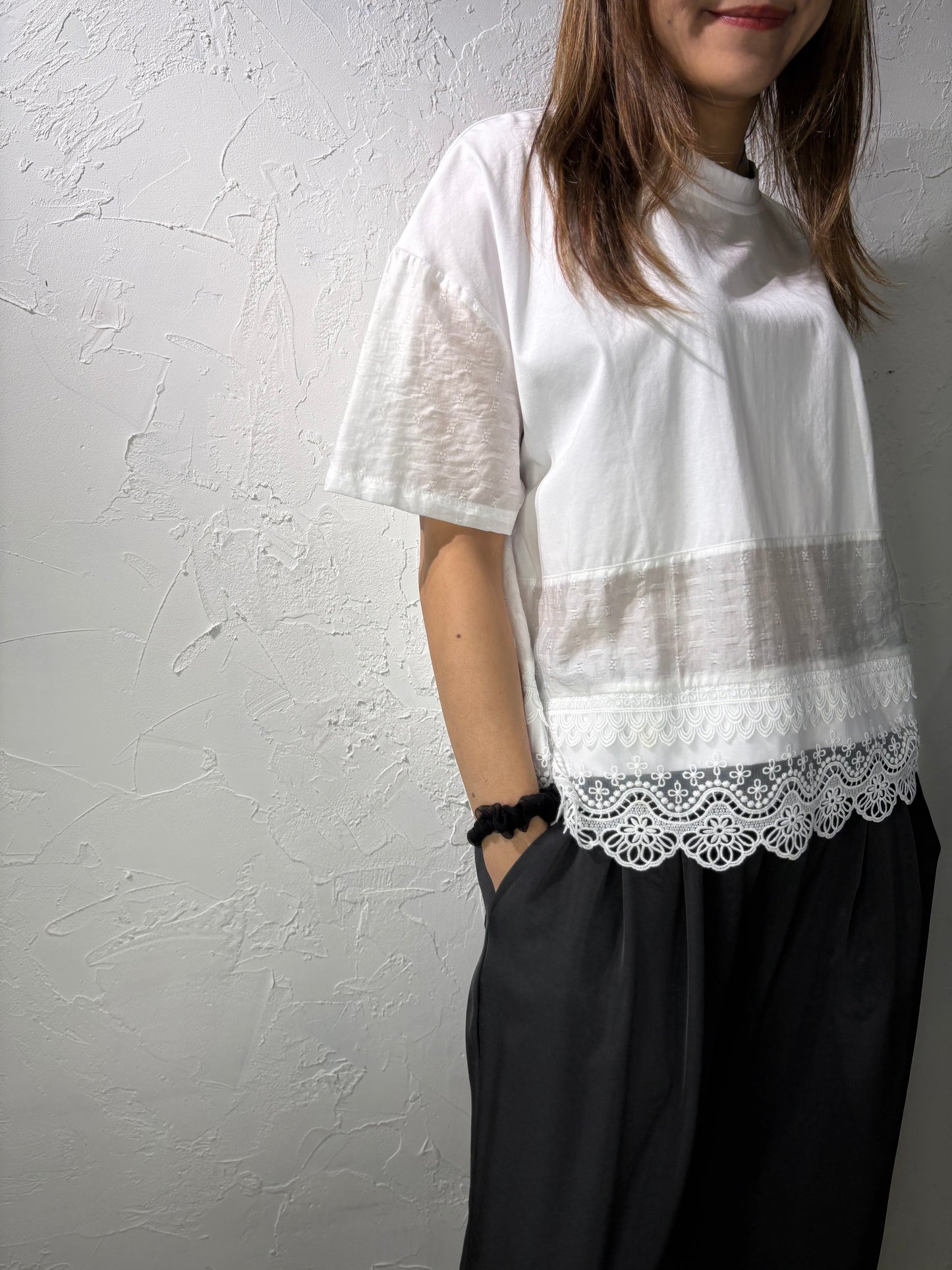 Lace Plain T-shirt