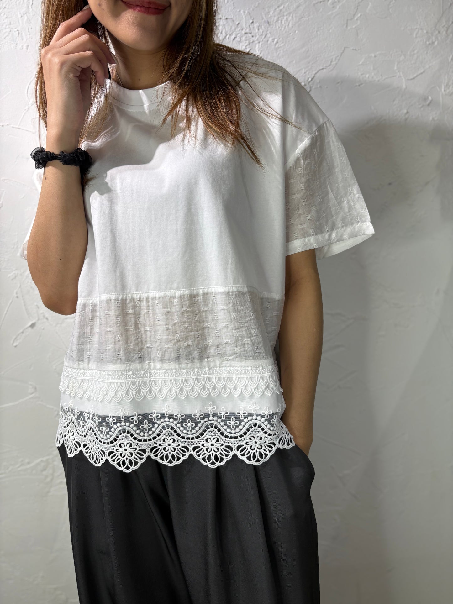 Lace Plain T-shirt