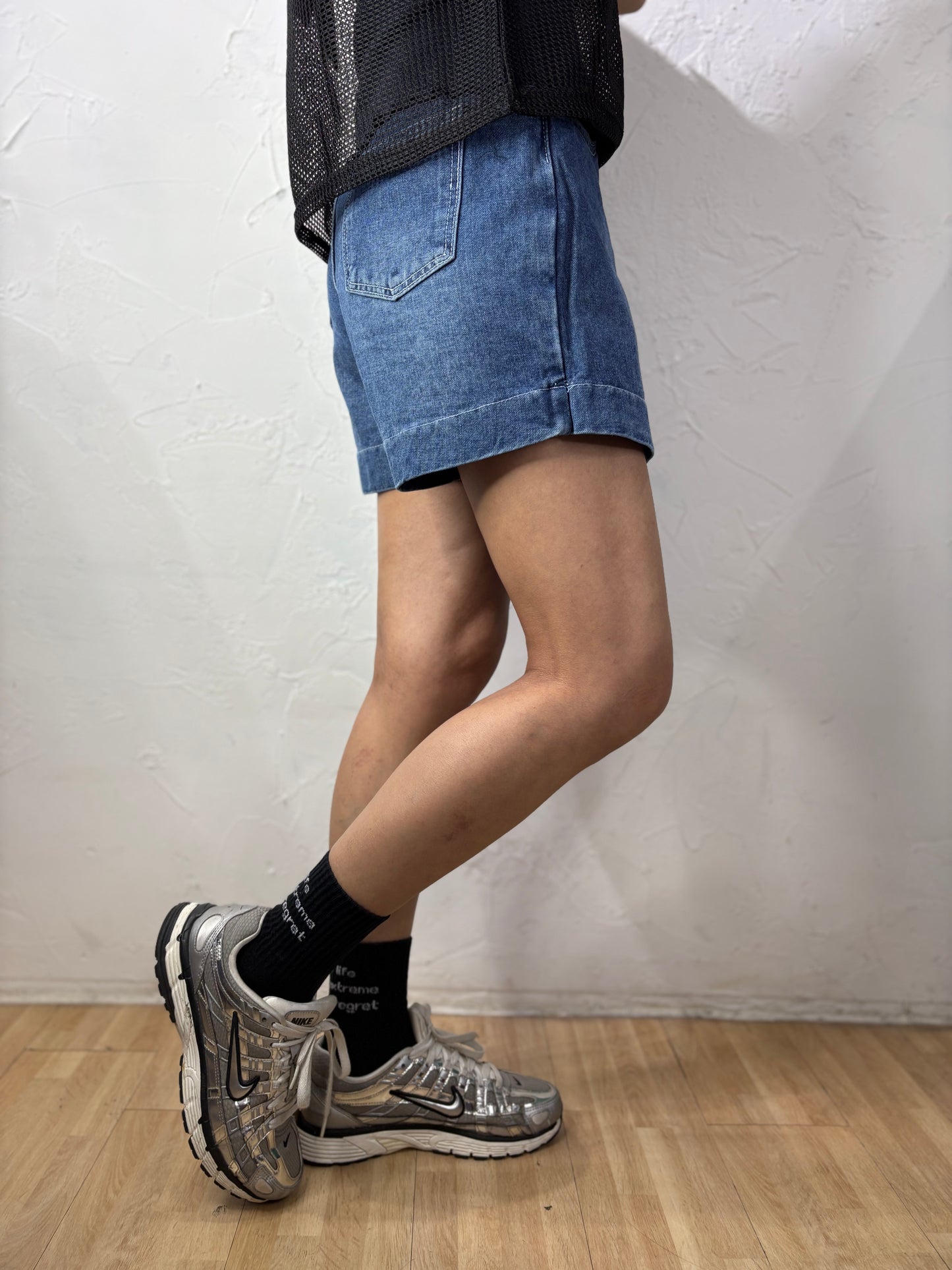 Skirt-like Denim Shorts