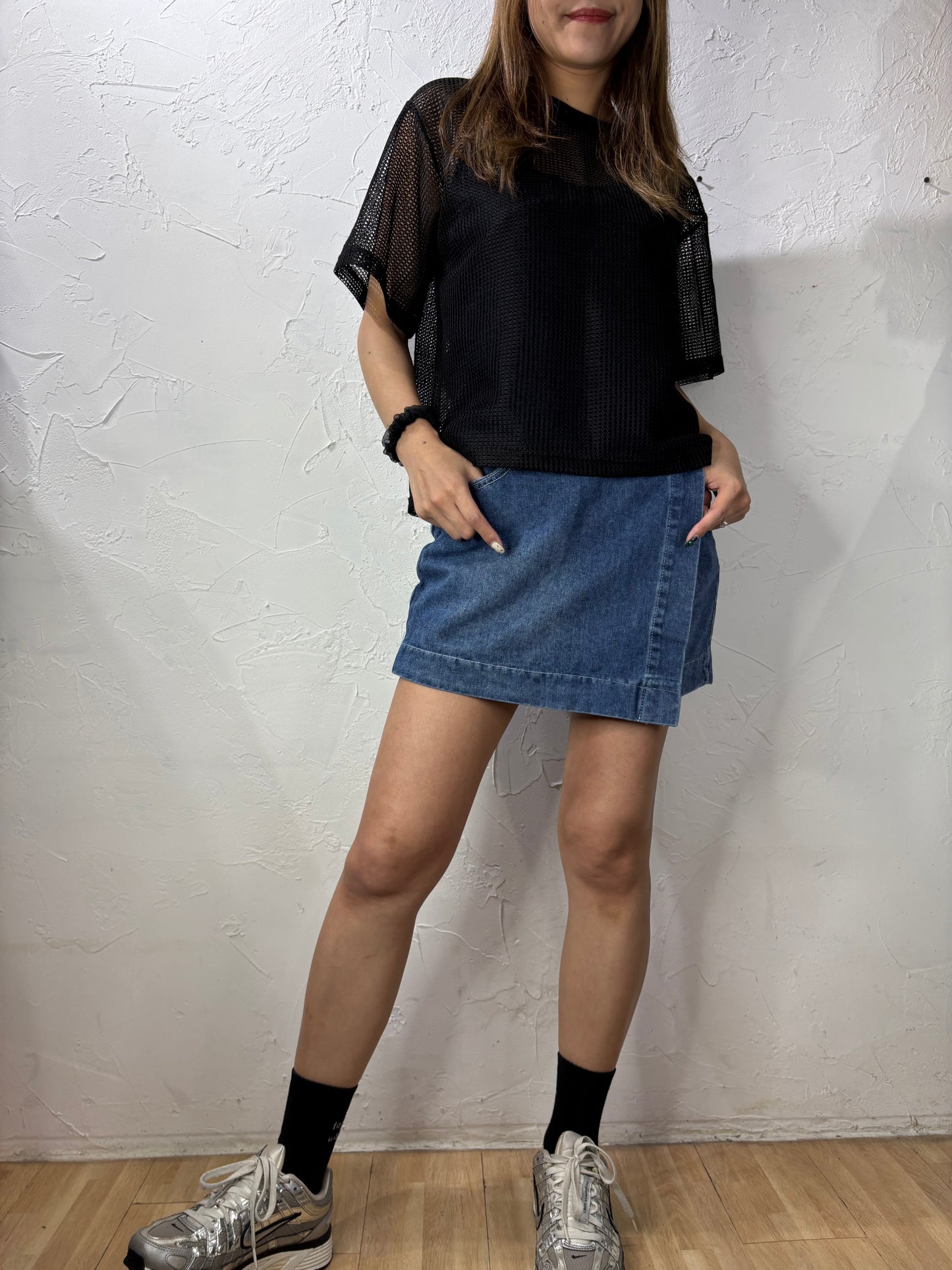 Skirt-like Denim Shorts
