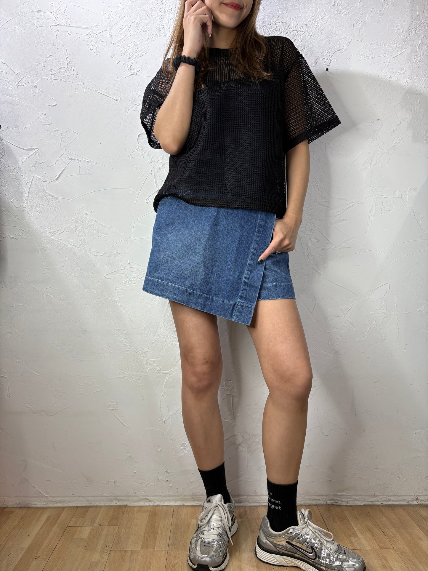 Skirt-like Denim Shorts
