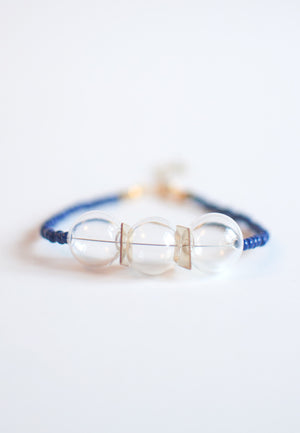 Blue Glass Beaded Bracelet - sanwaitsai
