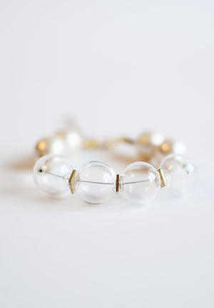 Cotton Pearls Glass Bracelet - sanwaitsai