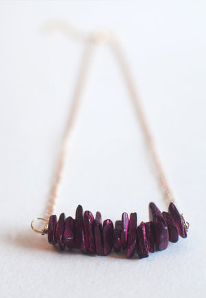 Purple Stone Necklace - sanwaitsai