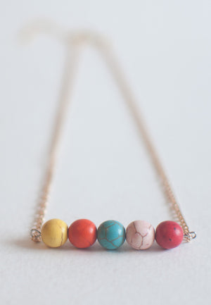 Colorful Natural Stone Necklace - sanwaitsai