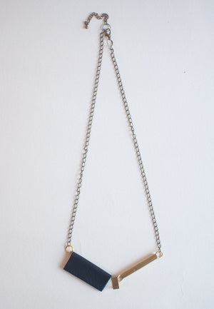Blue Leather Necklace - sanwaitsai