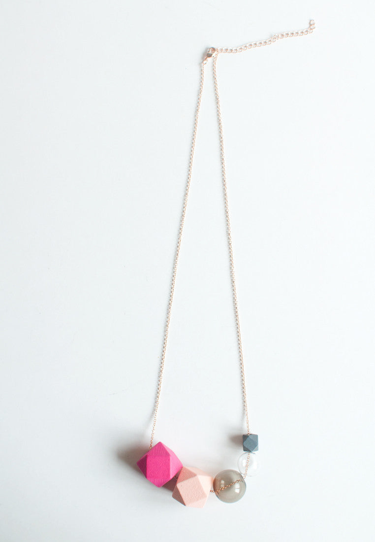 Pink Glass Necklace - sanwaitsai
