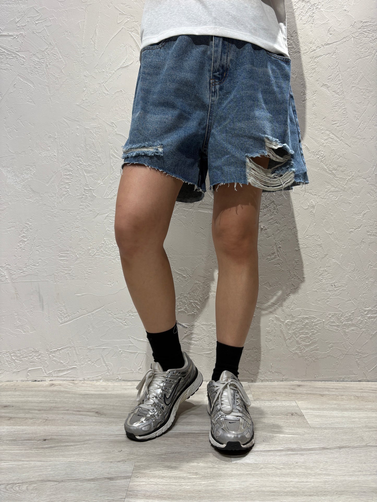 Broken Denim Shorts