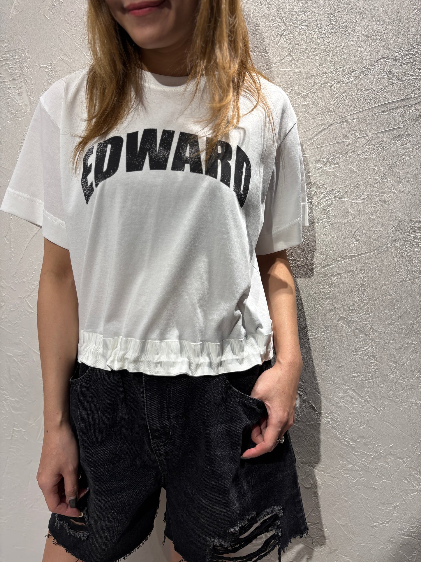 Drawstring Text Top