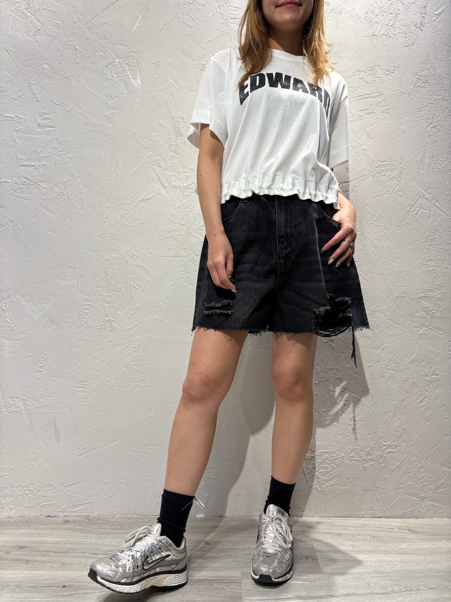 Drawstring Text Top