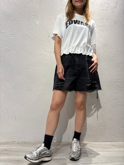 Drawstring Text Top