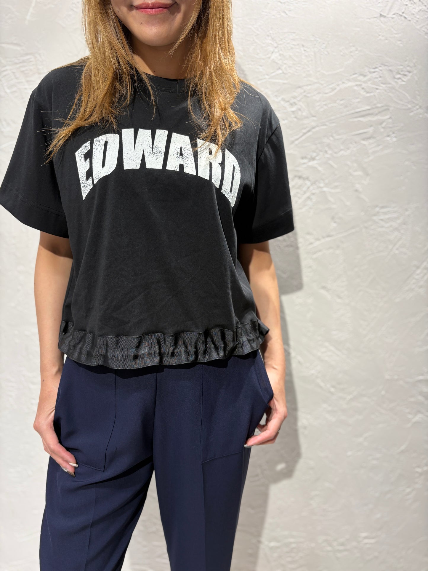 Drawstring Text Top