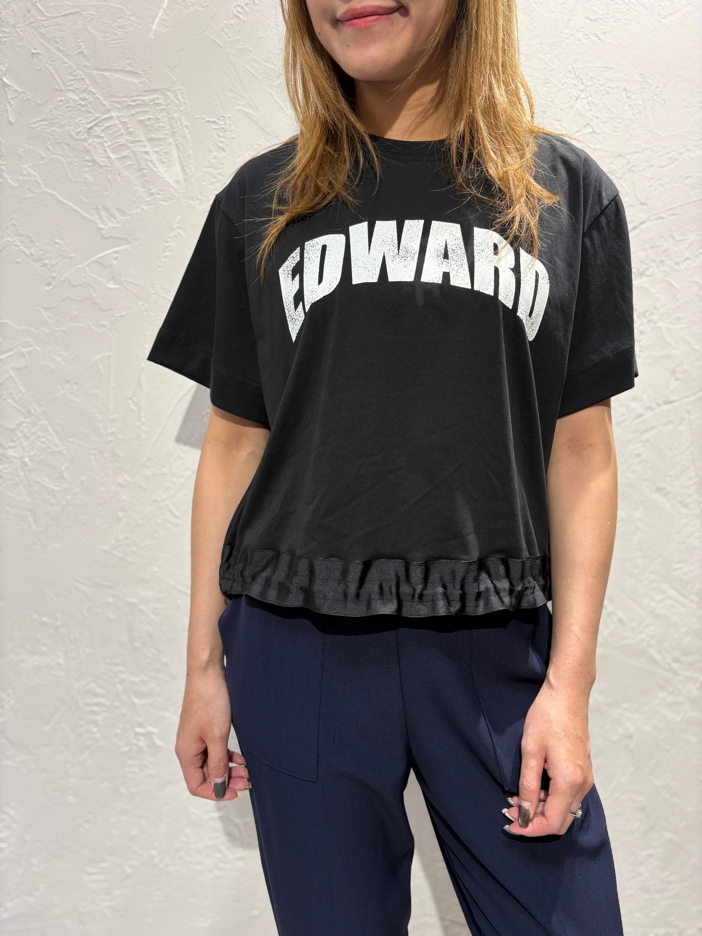 Drawstring Text Top
