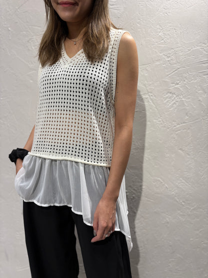Emboridery Lace Vest Top