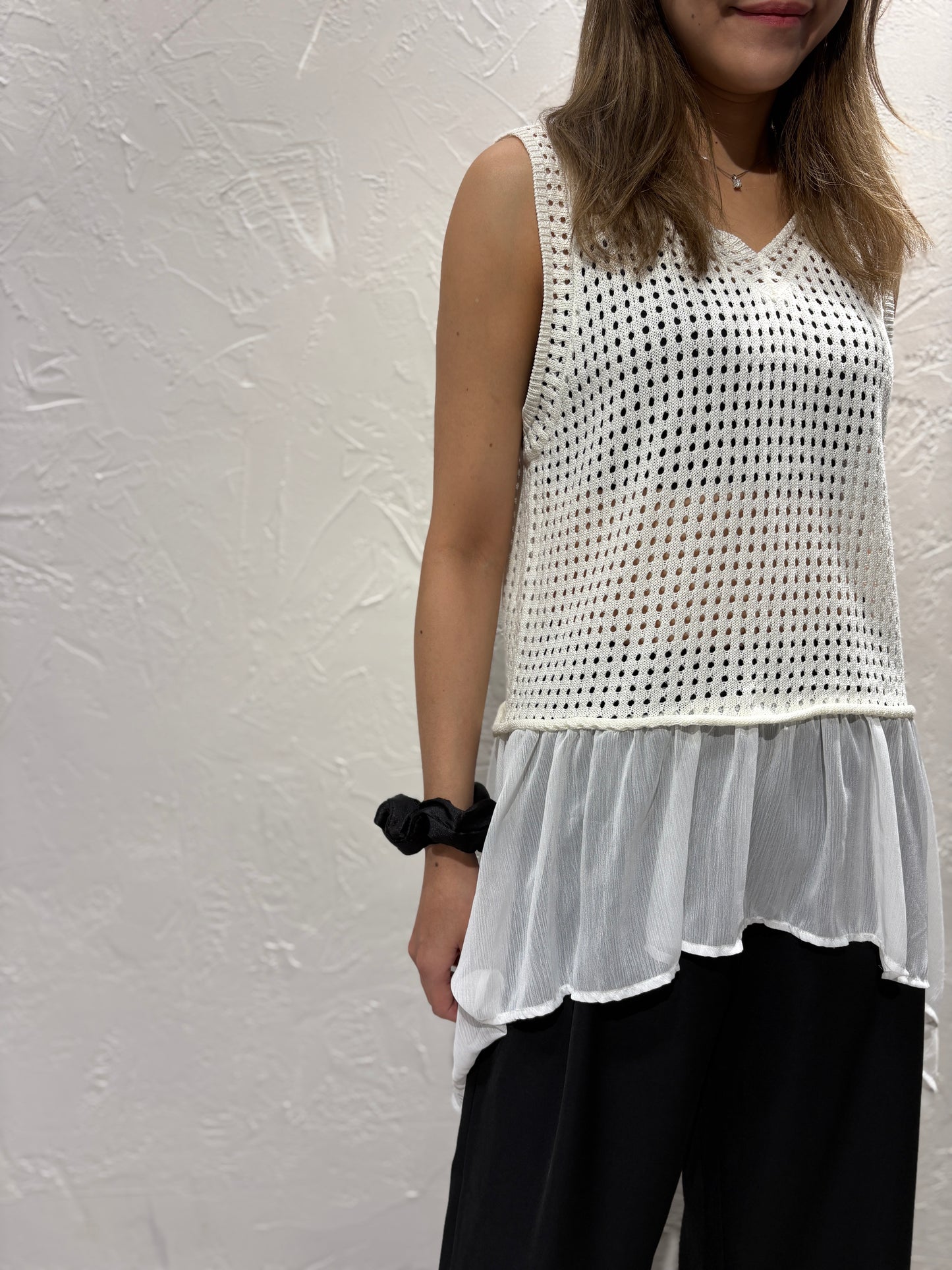 Emboridery Lace Vest Top