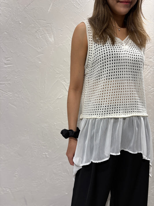 Emboridery Lace Vest Top