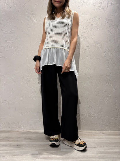 Emboridery Lace Vest Top