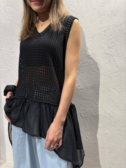 Emboridery Lace Vest Top