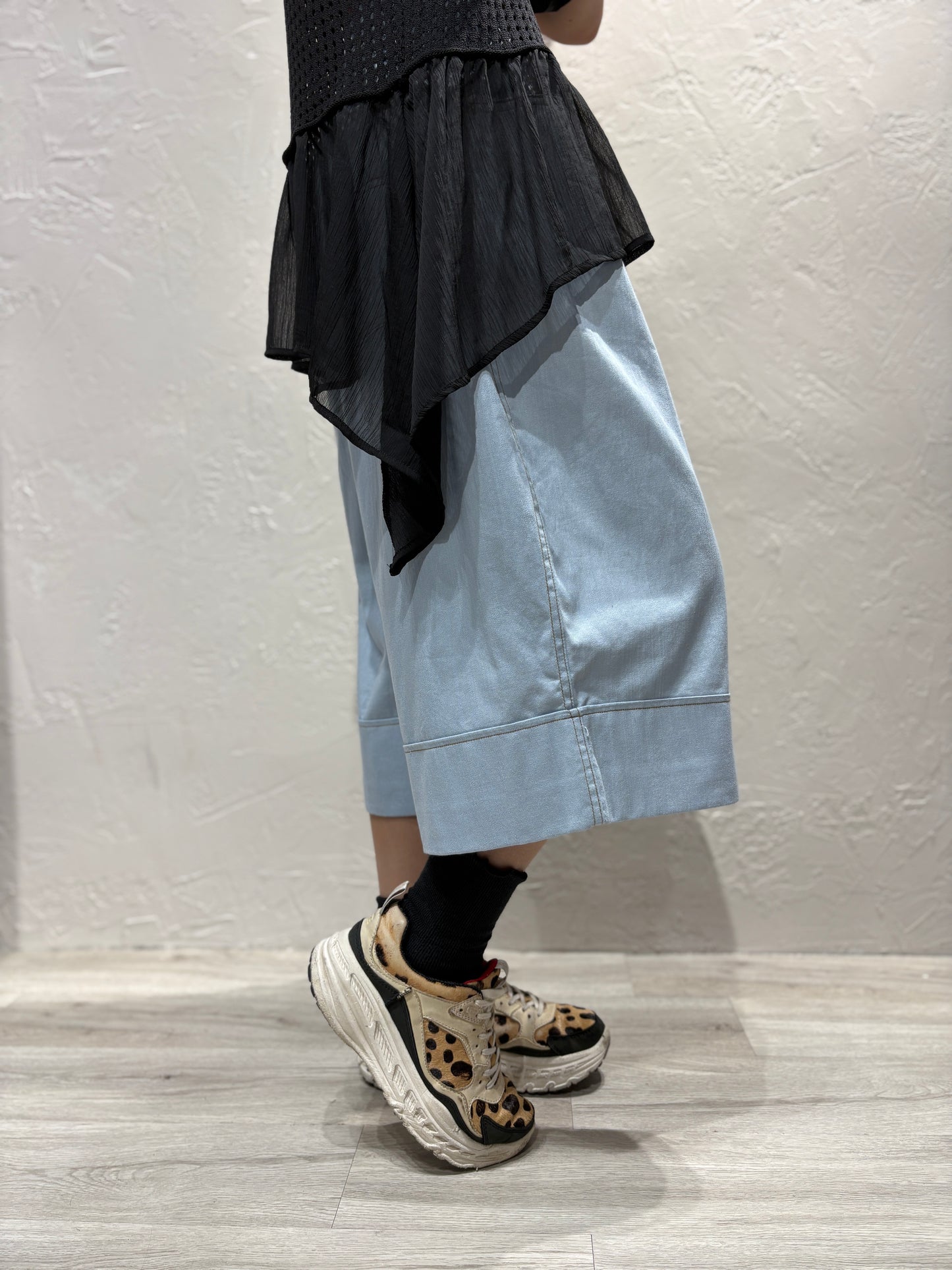 Denim Knee Shorts