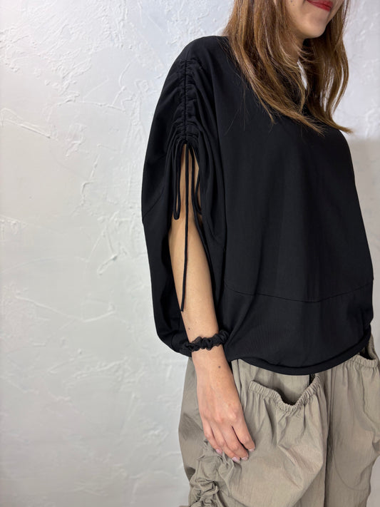 Ribbon Bat Sleeves Top
