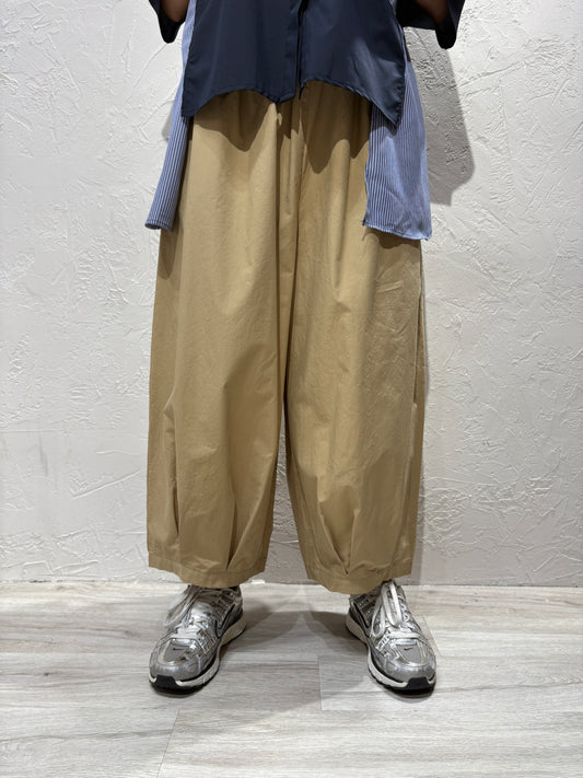 Pleated Hem Wide Legs Pants