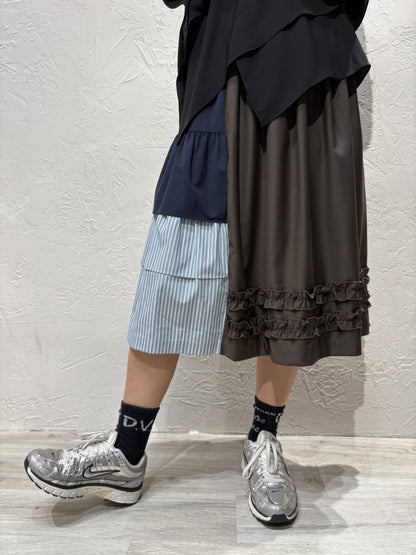 Patchwork Ruffle Skirt