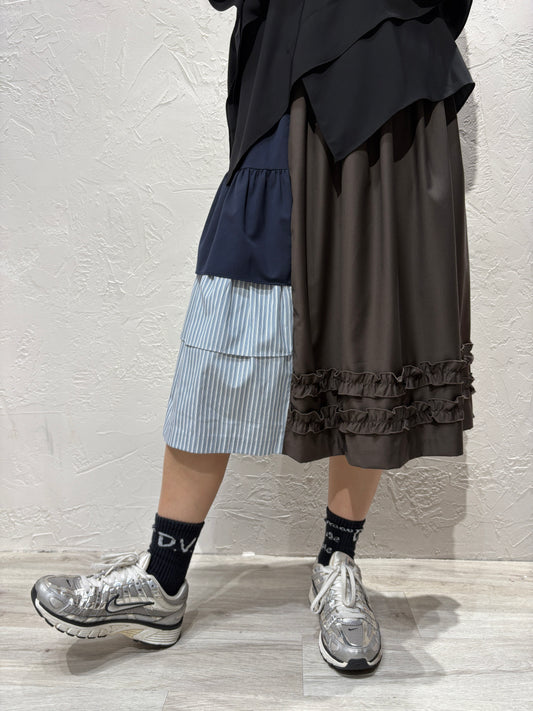 Patchwork Ruffle Skirt