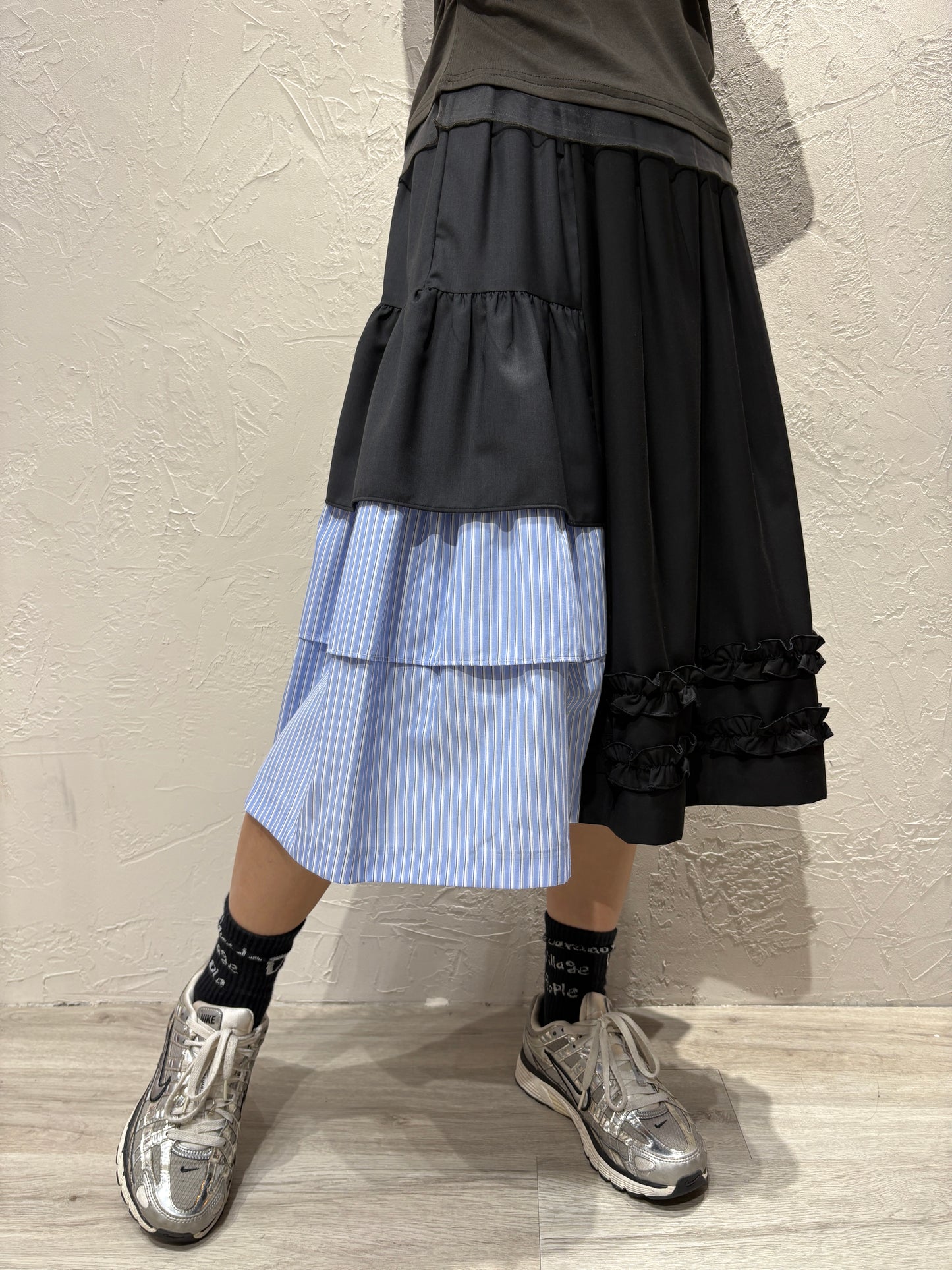 Patchwork Ruffle Skirt