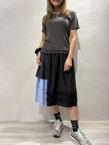 Patchwork Ruffle Skirt