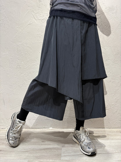 Layer Skirt-like Pants