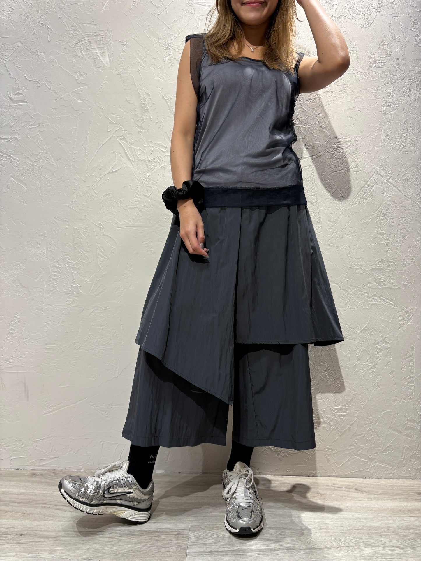 Layer Skirt-like Pants