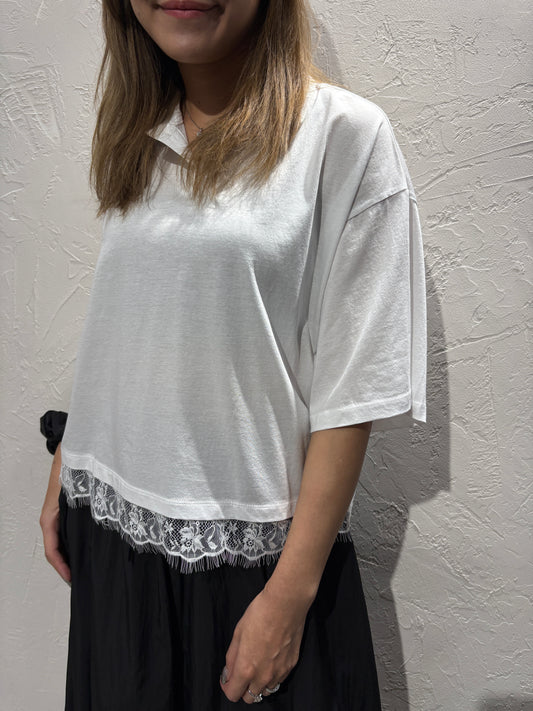 Lace V Collar Top