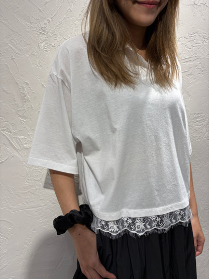 Lace V Collar Top