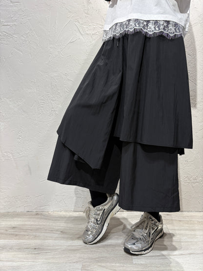 Layer Skirt-like Pants
