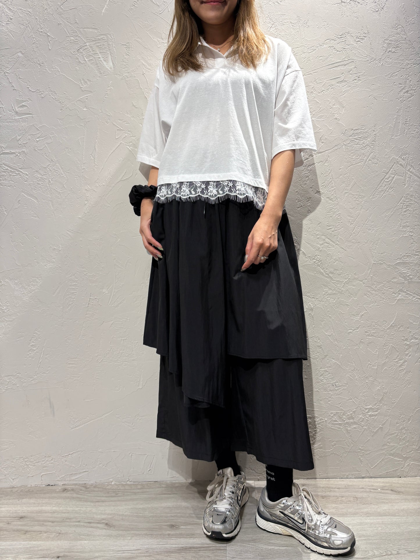 Layer Skirt-like Pants