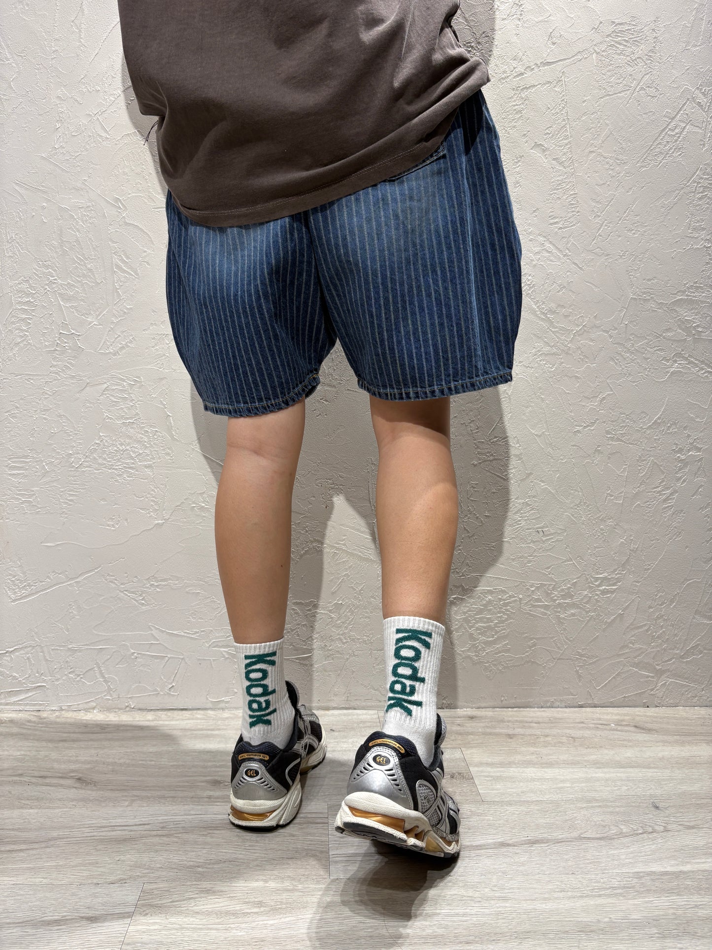 Unisex Stripes Denim Shorts